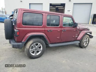 2021 Jeep Wrangler Unlimited Sahara with VIN 1C4HJXEN8MW613404, listed as a Copart auction lot 47881735 with 48,379 mi miles and Salvage title. Bid and sale history available at DreamBid. Image 3.