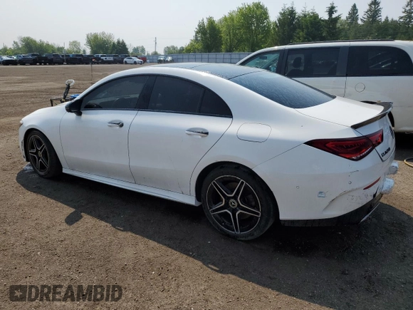 2023 Mercedes-Benz CLA 250 with VIN W1K5J4HB0PN345404, listed as a Copart auction lot 58821575 with 25,707 mi miles and Salvage title. Bid and sale history available at DreamBid. Image 2.