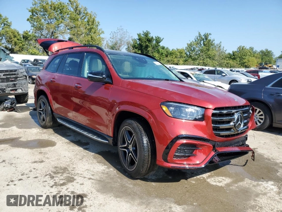2024 Mercedes-Benz GLS 450 with VIN 4JGFF5KE0RB120067, listed as a Copart auction lot 68669414 with 7,581 mi miles and Salvage Title. Bid and sale history available at DreamBid. Image 4.
