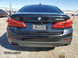 2018 BMW 5 Series M550i xDrive with VIN WBAJB9C55JG463848, listed as a Copart auction lot 48485765 with 47,078 mi miles and Salvage Title. Bid and sale history available at carsss.com. Image 6.
