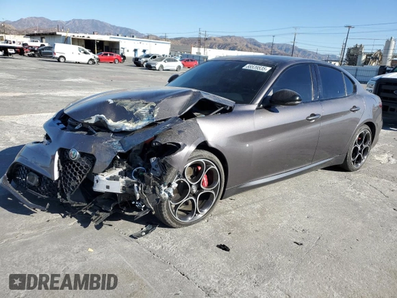 2022 Alfa Romeo Giulia Veloce with VIN ZARFAMBN7N7653310, listed as a Copart auction lot 88539535 with 17,289 mi miles and Salvage Title. Bid and sale history available at carsss.com. Image 1.