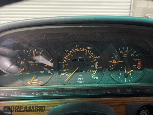 1991 Mercedes-Benz 300 with VIN WDBCA24E7MA571320, listed as a Copart auction lot 56029655 with 89,556 mi miles and Clean Title. Bid and sale history available at DreamBid. Image 8.