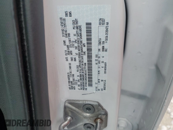 2014 Ford Escape SE с VIN 1FMCU9GX4EUC77108, выставлен на аукционе Copart как лот 57628895 с пробегом 131 804 миль миль и Чистый • Clean title. История ставок и продаж доступна на DreamBid. Изображение 13.