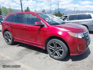 2014 Ford Edge Sport with VIN 2FMDK3AK4EBB00827, listed as a IAAI auction lot 41960737 with 114,808 mi miles. Bid and sale history available at carsss.com. Image 1.