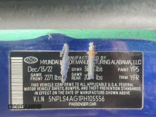 2023 Hyundai Elantra SEL with VIN 5NPLS4AG1PH105556, listed as a Copart auction lot 55594865 with 71,779 mi miles and Salvage Title. Bid and sale history available at DreamBid. Image 12.
