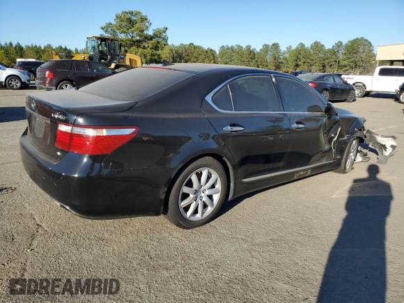 2009 Lexus LS 460 with VIN JTHCL46F095004555, listed as a Copart auction lot 46219955 with 180,794 mi miles and Salvage title. Bid and sale history available at DreamBid. Image 3.