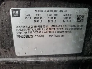 2014 Buick LaCrosse Premium I with VIN 1G4GD5G32EF127610, listed as a Copart auction lot 55502175 with 264,644 mi miles and Salvage title. Bid and sale history available at DreamBid. Image 12.