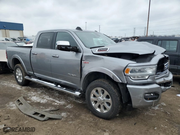 2021 Ram 2500 Laramie with VIN 3C6UR5FJXMG693012, listed as a Copart auction lot 45184295 with 61,940 mi miles and Salvage Title. Bid and sale history available at carsss.com. Image 4.