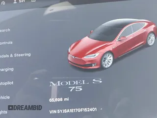 2016 Tesla Model S 70 with VIN 5YJSA1E17GF152401, listed as a IAAI auction lot 42272384 with 65,698 mi miles and . Bid and sale history available at DreamBid. Image 16.