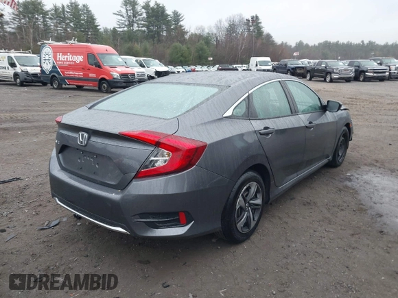 2020 Honda Civic Sedan LX with VIN 2HGFC2F63LH574540, listed as a IAAI auction lot 40927929 with 91,138 mi miles. Bid and sale history available at carsss.com. Image 4.