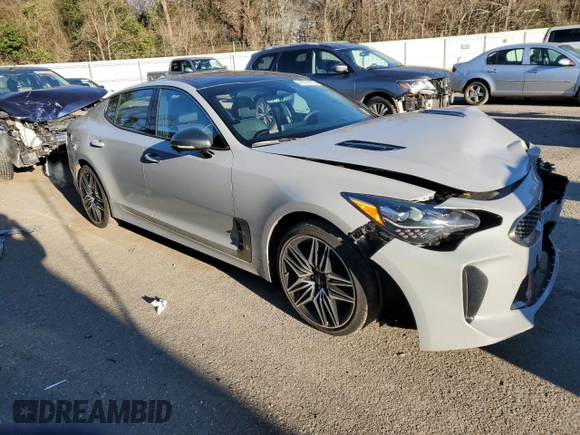 2023 Kia Stinger GT2 with VIN KNAE55LC9P6131538, listed as a Copart auction lot 45376575 with 13,866 mi miles and Salvage Title. Bid and sale history available at DreamBid. Image 4.