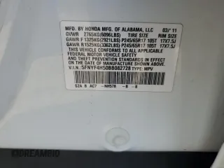 2011 Honda Pilot EX-L with VIN 5FNYF4H50BB082728, listed as a Copart auction lot 51315475 with 158,858 mi miles and Salvage Title. Bid and sale history available at carsss.com. Image 13.