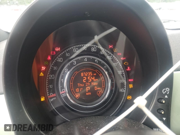 2013 FIAT 500 Sport with VIN 3C3CFFBR1DT554865, listed as a Copart auction lot 58783695 with 87,235 mi miles and Salvage title. Bid and sale history available at DreamBid. Image 9.