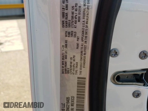 2022 Ram 2500 Laramie z VIN 3C6UR5FJ3NG219405, wystawiony jako Copart lot #60225984 z przebiegiem 9 213 mil mil oraz Szkoda całkowita • Salvage title. Historia ofert i sprzedaży dostępna na DreamBid. Obrazek 12.