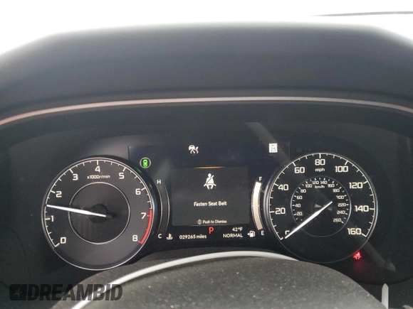 2021 Acura TLX w/Advance Package with VIN 19UUB5F65MA008830, listed as a Copart auction lot 44118595 with 29,265 mi miles and Salvage Title. Bid and sale history available at carsss.com. Image 9.