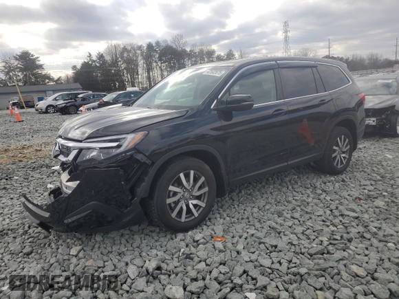 2022 Honda Pilot EX-L with VIN 5FNYF6H58NB017092, listed as a Copart auction lot 42502075 with 47,941 mi miles and Salvage Title. Bid and sale history available at carsss.com. Image 1.