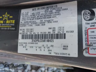 2010 Ford Fusion Hybrid z VIN 3FADP0L32AR148435, wystawiony jako IAAI lot #41987937 z przebiegiem 224 290 mil mil oraz . Historia ofert i sprzedaży dostępna na DreamBid. Obrazek 9.