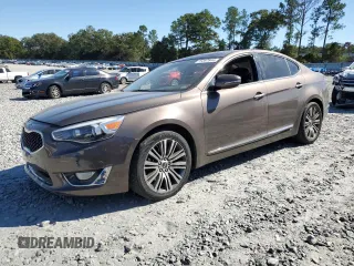 2015 Kia Cadenza Premium with VIN KNALN4D71F5186301, listed as a Copart auction lot 75397644 with 142,478 mi miles and Salvage Title. Bid and sale history available at carsss.com. Image 1.