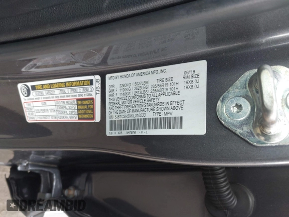 2019 Acura RDX Technology с VIN 5J8TC2H5XKL016533, выставлен на аукционе IAAI как лот 41877814 с пробегом 73 906 миль миль и . История ставок и продаж доступна на DreamBid. Изображение 9.