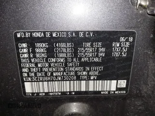 2018 Honda HR-V EX-L Navi with VIN 3CZRU6H70JM730208, listed as a IAAI auction lot 41855320 with 139,004 mi miles. Bid and sale history available at carsss.com. Image 9.