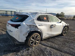 2020 Lexus UX 250h F Sport z VIN JTHE9JBHXL2033485, wystawiony jako Copart lot #86924894 z przebiegiem Nie podano mil oraz Szkoda całkowita • Salvage title. Historia ofert i sprzedaży dostępna na DreamBid. Obrazek 3.