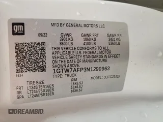 2022 GMC Savana Cargo z VIN 1GTW7AFP3N1290963, wystawiony jako Copart lot #45167374 z przebiegiem 43 924 mil mil oraz Szkoda całkowita • Salvage title. Historia ofert i sprzedaży dostępna na DreamBid. Obrazek 14.