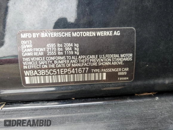2014 BMW 3 Series 328i xDrive z VIN WBA3B5C51EP541677, wystawiony jako Copart lot #62177885 z przebiegiem 130 142 mil mil oraz Czysty tytuł • Clean title. Historia ofert i sprzedaży dostępna na DreamBid. Obrazek 12.