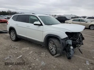 2021 Volkswagen Atlas SEL with VIN 1V2ER2CA5MC504333, listed as a Copart auction lot 43385145 with 47,437 mi miles and Salvage title. Bid and sale history available at DreamBid. Image 4.