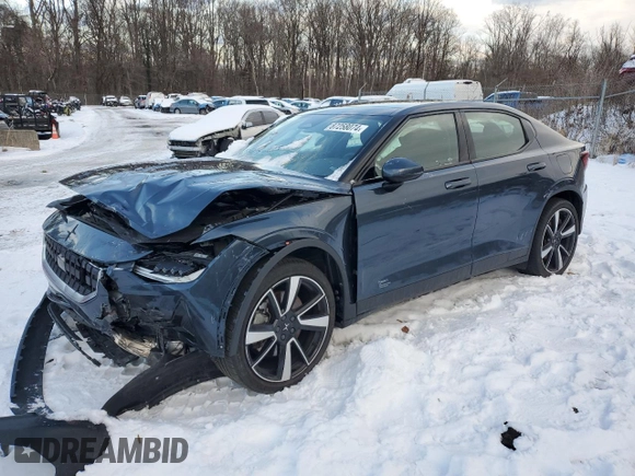 2022 Polestar 2 with VIN LPSED3KA3NL055736, listed as a Copart auction lot 87258074 with 37,515 mi miles and Salvage Title. Bid and sale history available at carsss.com. Image 1.