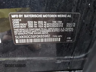 2015 BMW X5 xDrive35i z VIN 5UXKR0C59F0K65982, wystawiony jako IAAI lot #41827942 z przebiegiem 81 019 mil mil oraz . Historia ofert i sprzedaży dostępna na DreamBid. Obrazek 9.