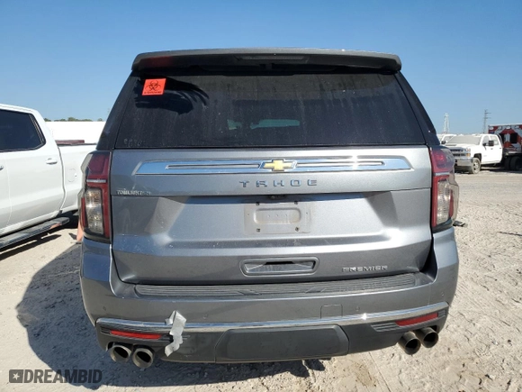 2021 Chevrolet Tahoe Premier with VIN 1GNSCSKD9MR122473, listed as a Copart auction lot 77817294 with 0 mi miles and Salvage Title. Bid and sale history available at carsss.com. Image 6.