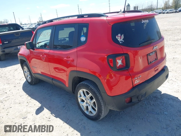 2018 Jeep Renegade Latitude with VIN ZACCJBBB7JPH12067, listed as a IAAI auction lot 42050297 with 103,916 mi miles and . Bid and sale history available at carsss.com. Image 3.