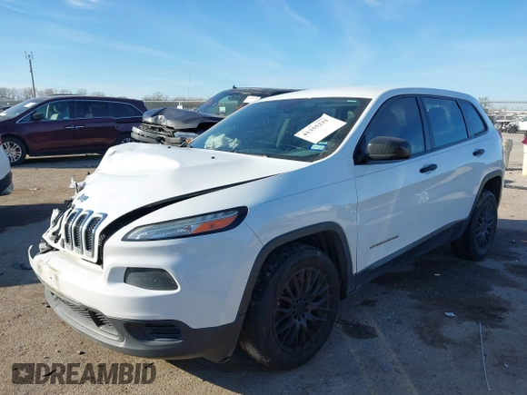 2016 Jeep Cherokee Sport with VIN 1C4PJLAS4GW329417, listed as a IAAI auction lot 41355231 with 151,680 mi miles. Bid and sale history available at carsss.com. Image 17.