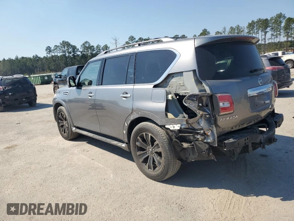 2017 Nissan Armada Platinum with VIN JN8AY2NE2H9707853, listed as a Copart auction lot 46654655 with 69,106 mi miles and Clean Title. Bid and sale history available at carsss.com. Image 2.