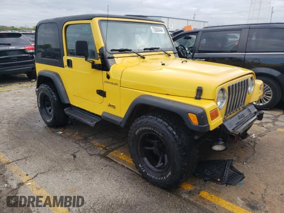 2001 Jeep Wrangler SE with VIN 1J4FA29P21P317171, listed as a Copart auction lot 73362444 with 150,382 mi miles and Salvage Title. Bid and sale history available at carsss.com. Image 4.