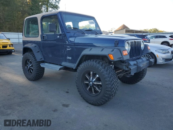 2001 Jeep Wrangler Sport with VIN 1J4FA49S21P346900, listed as a Copart auction lot 75439604 with 128,824 mi miles and Clean Title. Bid and sale history available at carsss.com. Image 4.