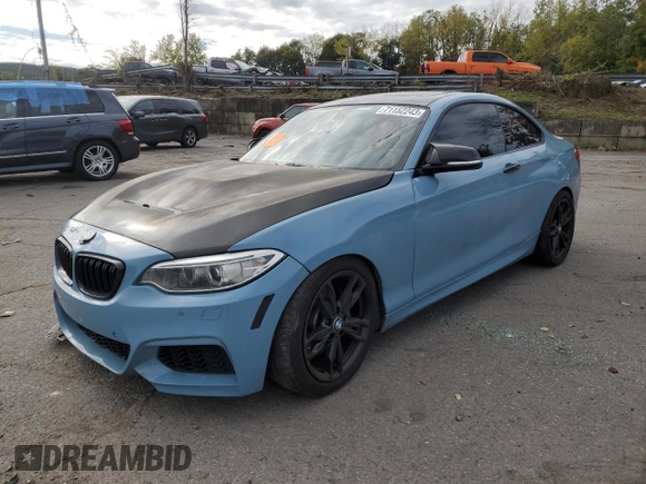 2016 BMW 2 Series M235i xDrive with VIN WBA1J9C53GV696649, listed as a Copart auction lot 71152243 with 0 mi miles. Bid and sale history available at carsss.com. Image 1.