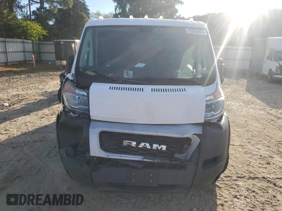 2020 Ram ProMaster Cargo with VIN 3C6TRVAG0LE121559, listed as a Copart auction lot 75830994 with 77,775 mi miles and Salvage Title. Bid and sale history available at DreamBid. Image 5.
