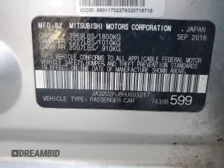 2017 Mitsubishi Lancer ES with VIN JA32U2FU8HU003217, listed as a Copart auction lot 53951075 with 138,967 mi miles and Clean Title. Bid and sale history available at carsss.com. Image 12.