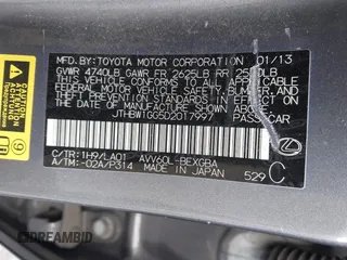 2013 Lexus ES 300h with VIN JTHBW1GG5D2017997, listed as a IAAI auction lot 42185265 with 166,383 mi miles and . Bid and sale history available at DreamBid. Image 9.