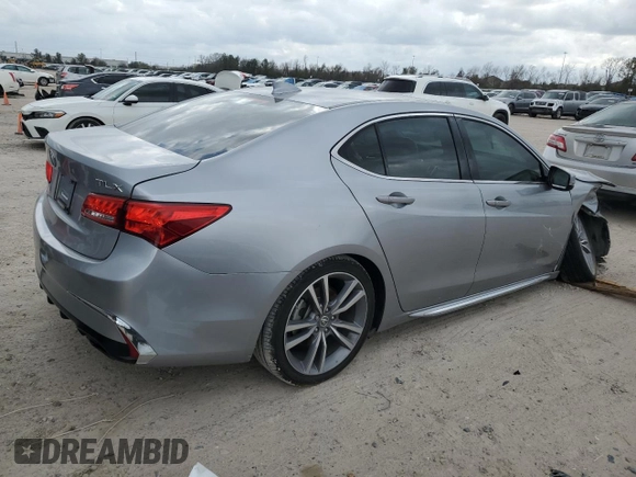 2020 Acura TLX Technology with VIN 19UUB2F43LA001421, listed as a Copart auction lot 47126755 with 55,001 mi miles and Salvage title. Bid and sale history available at DreamBid. Image 3.