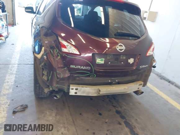2013 Nissan Murano LE with VIN JN8AZ1MW4DW310934, listed as a IAAI auction lot 41725364 with 131,084 mi miles and . Bid and sale history available at DreamBid. Image 6.