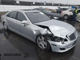 2007 Mercedes-Benz S-Class 5.5L V8 with VIN WDDNG71X87A134237, listed as a IAAI auction lot 41791341 with 107,783 mi miles. Bid and sale history available at carsss.com. Image 1.