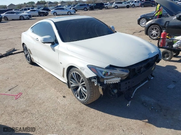 2018 Infiniti Q60 3.0t LUXE with VIN JN1EV7EK9JM340013, listed as a IAAI auction lot 41640006 with 101,989 mi miles. Bid and sale history available at carsss.com. Image 1.