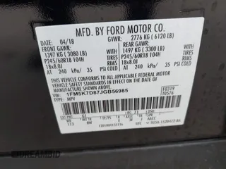 2018 Ford Explorer XLT with VIN 1FM5K7D87JGB56985, listed as a IAAI auction lot 42436824 with 46,010 mi miles and . Bid and sale history available at DreamBid. Image 9.