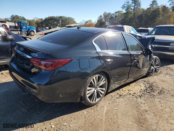 2021 Infiniti Q50 3.0t SENSORY with VIN JN1EV7CP0MM705956, listed as a Copart auction lot 84794454 with 0 mi miles and Salvage Title. Bid and sale history available at carsss.com. Image 3.