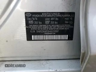 2017 Hyundai Sonata 2.4L with VIN 5NPE24AF0HH539887, listed as a Copart auction lot 50719265 with 56,849 mi miles and Salvage Title. Bid and sale history available at carsss.com. Image 14.