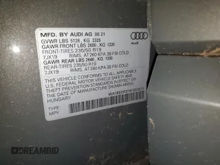 2022 Audi Q3 S line Premium Plus z VIN WA1EEDF37N1003974, wystawiony jako Copart lot #58657685 z przebiegiem 47 512 mil mil oraz Szkoda całkowita • Salvage title. Historia ofert i sprzedaży dostępna na DreamBid. Obrazek 13.