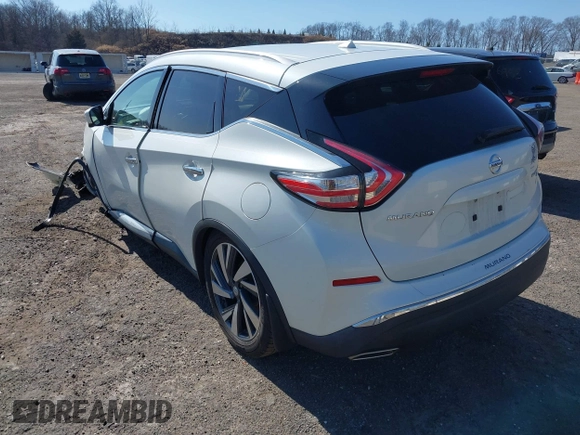 2015 Nissan Murano SL with VIN 5N1AZ2MHXFN206455, listed as a IAAI auction lot 41761533 with 126,514 mi miles and . Bid and sale history available at DreamBid. Image 3.