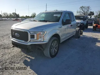 2018 Ford F-150 XL with VIN 1FTEX1EPXJKD49590, listed as a Copart auction lot 53158175 with 243,079 mi miles and Salvage Title. Bid and sale history available at carsss.com. Image 1.